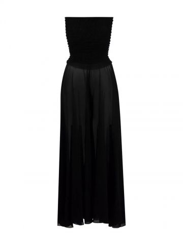 Black strapless maxi beach dress