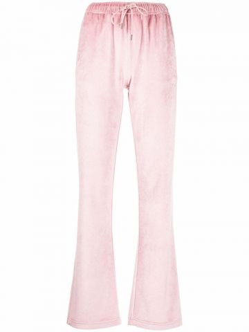 Pantaloni sportivi in ciniglia rosa