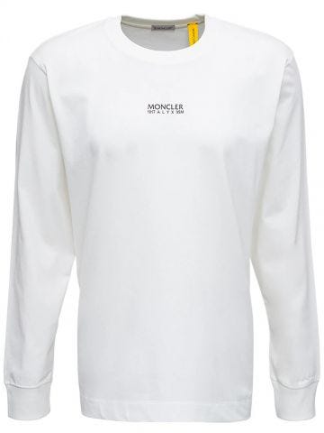 6 Moncler 1017 Alyx 9SM T-shirt con grafica fibbia bianca