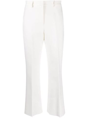 Pantaloni sartoriali bianchi con taglio crop