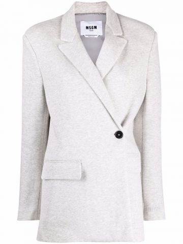 Grey jacket with off-centre fastening