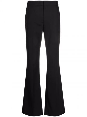 Black tailored high-waisted flared trousers