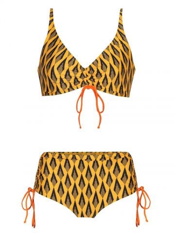 Swimsuit with yellow Ciao Paco print