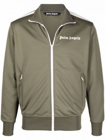 Green track jacket with logo