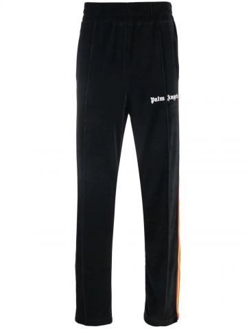 Black track pants with logo