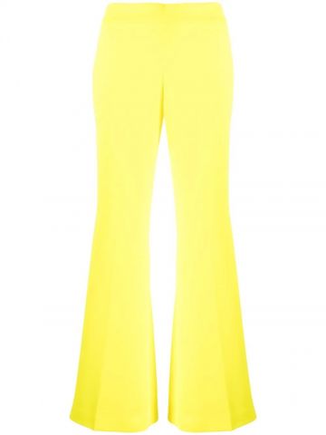 Yellow high-waisted flared pants