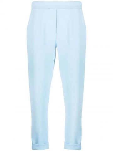 Blue crop high-waisted pants