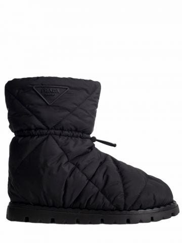 Black padded nylon boots