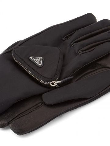 Black gloves with logo