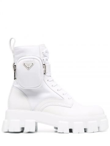 White Monolith ankle boots