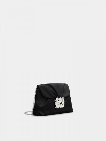 Mini Drapé bag in black satin