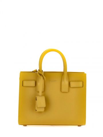 Yellow Sac De Jour nano bag in grained leather