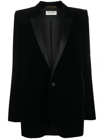 Black tuxedo jacket in velvet