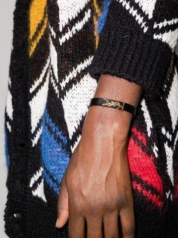 Black leather Opyum bracelet