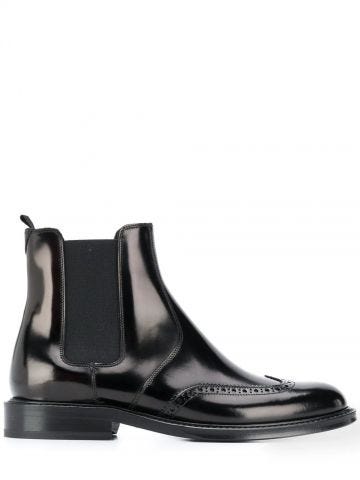 Army Chelsea boots in smooth black leather
