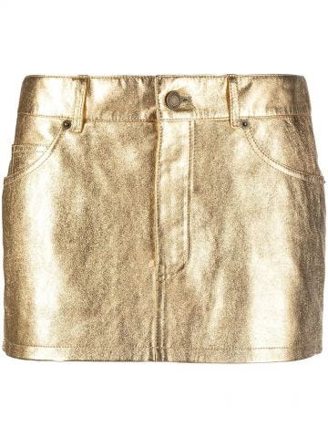 Gold mini skirt