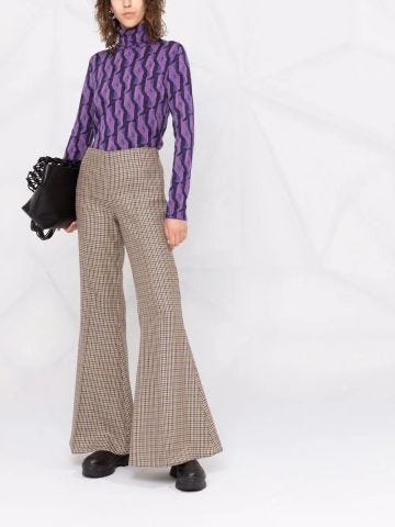 Houndstooth patterned trousers