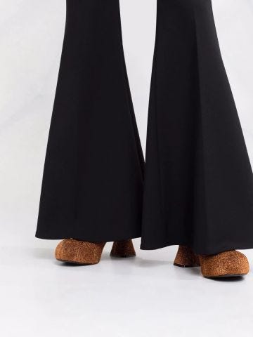 Mona black flared trousers