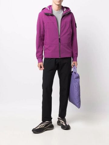 Purple compass badge hooded Soft Shell jacket