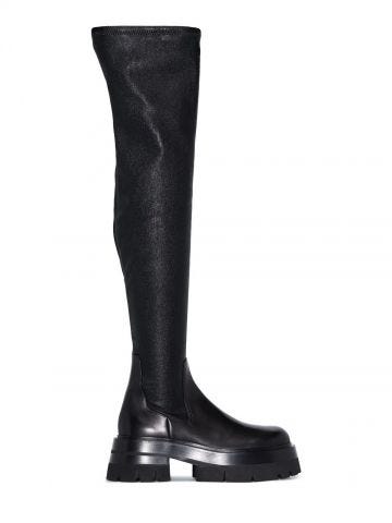 Leonidas black cuissard boots