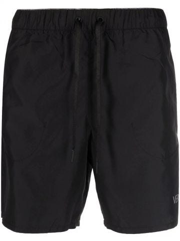 Black Greca print sport shorts