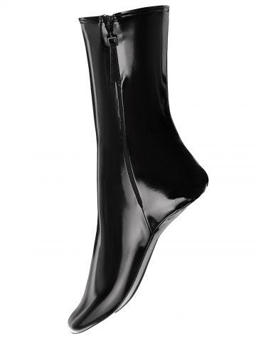 Black latex short stockings