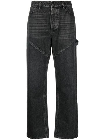 Black high-waisted oversized boyfriend jeans