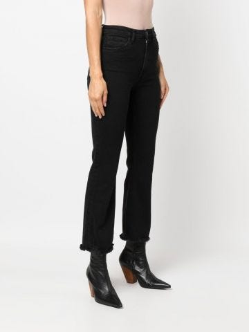 Black slim-cut cropped jeans