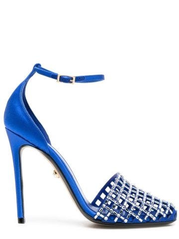 Molly blue sandal with rhinestones