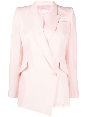 Pink asymmetric double-breasted blazer