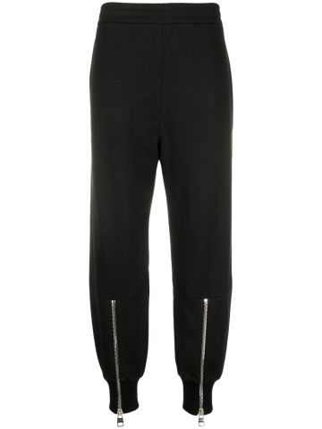 Black sport pants with zipper