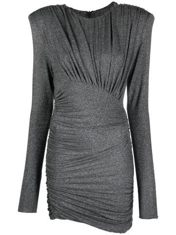 Draped grey short dress