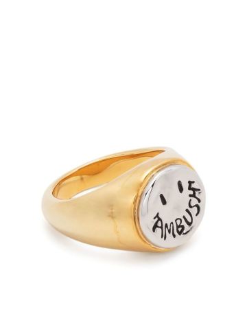 Gold ring with silver seal
