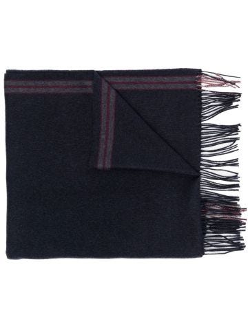 Black scarf with fringed hem