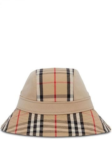 Bucket hat in gabardine with Vintage check pattern