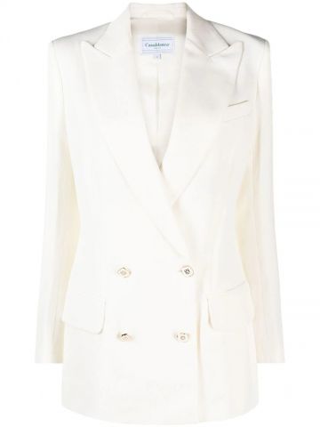 White tailored double-breasted blazer