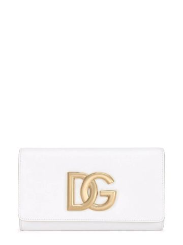 White shoulder bag with DG logo plaque