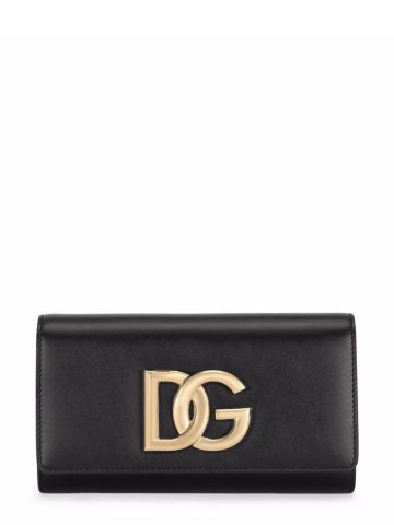 Black shoulder bag with DG logo plaque