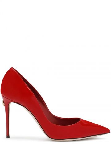 Red pumps leather
