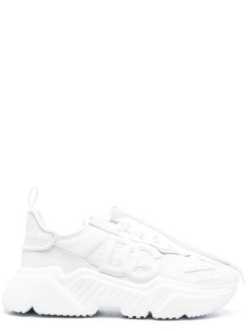 Daymaster white leather sneakers with logo