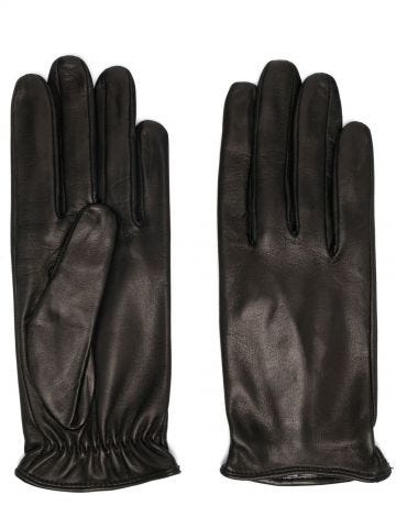 Black short hand gloves in leather
