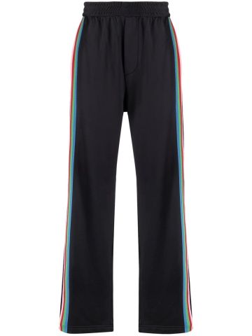 Black sports trousers with stripe detail