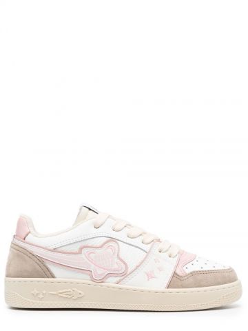 White and pink Ej Planet Sneakers