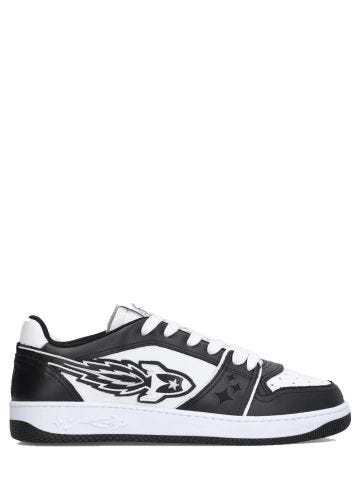 Black and white Ej Planet low sneakers