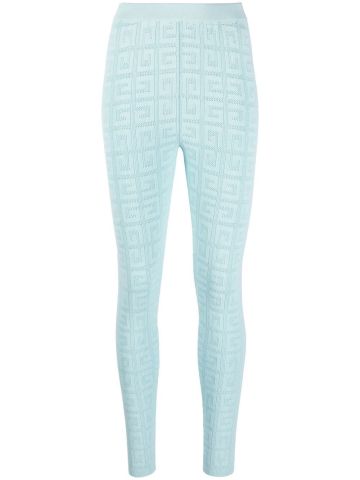 Light blue skynny leggings with 4G jacquard pattern