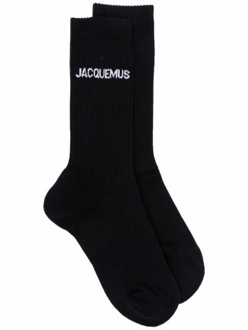 Black ribbed crew socks Les chaussettes Jacquemus