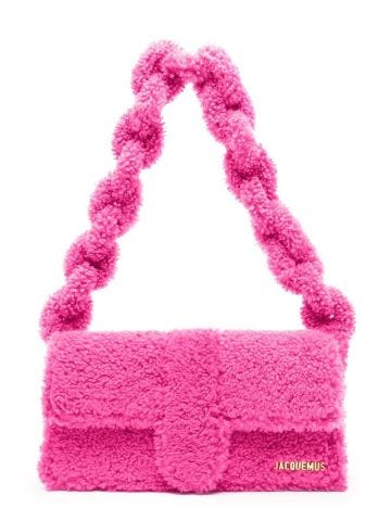 Le Bambidou pink shearling shoulder bag