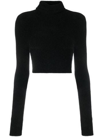 Black crop neck sweater