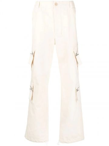 Cargo ivory trousers with side pockets