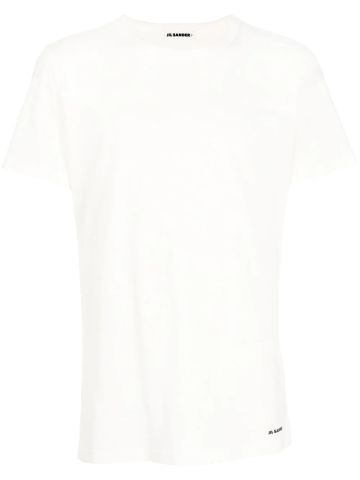 White short-sleeved T-shirt with logo